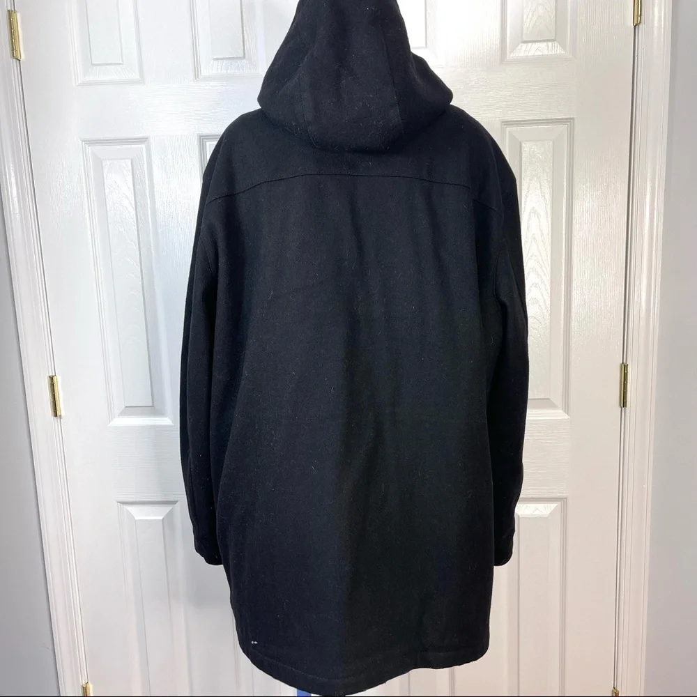 J.Crew Men’s WOOL car coat Black zip front Velcro closure heavy jacket XL WINTER - Picture 4 of 11